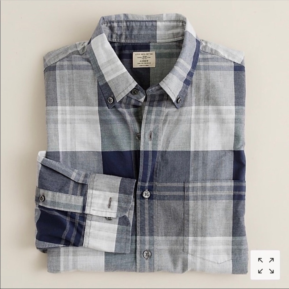 J. Crew feathered shore plaid shirt